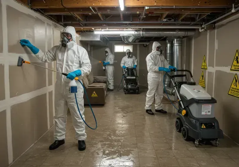 Basement Moisture Removal and Structural Drying process in Bristow, OK